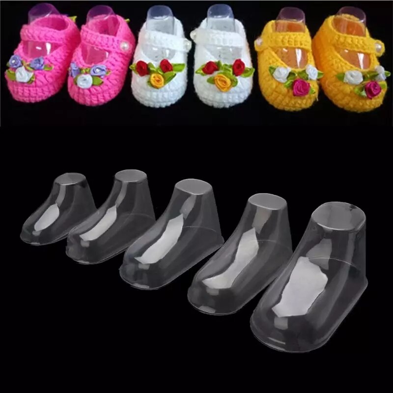 10 par baby plast klart spædbarn baby børn fødder display støvler sko form