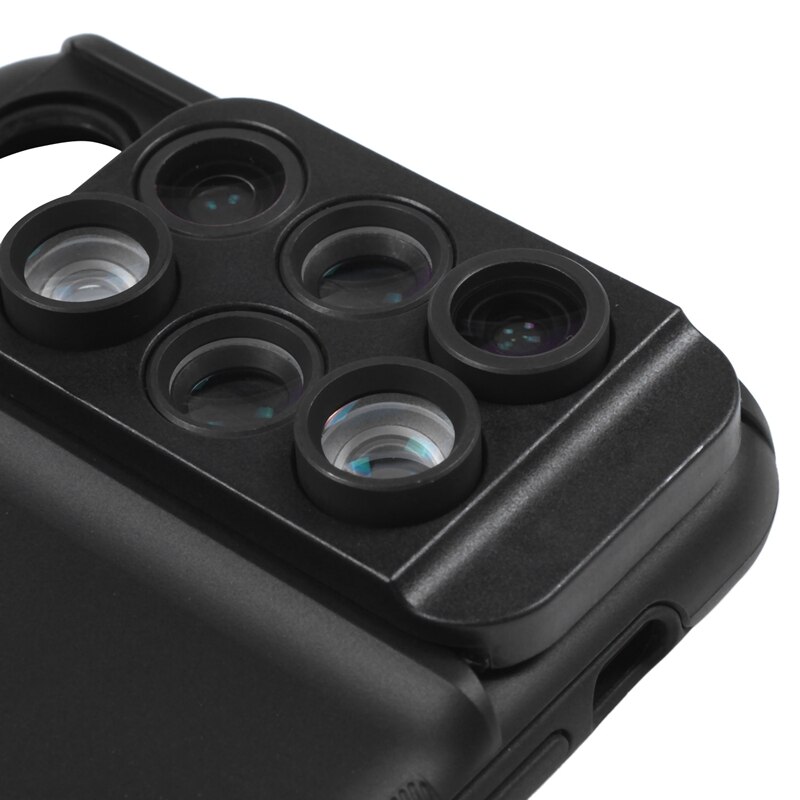 Pholes Phone Case With Dual Camera Lens For Iphone Xs 6 In 1 Fisheye Wide Angle Macro Zoom Lenses
