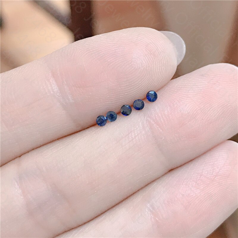 5 Natuurlijke Saffier Losse Stenen, Ronde Gem Vorm, Gem Maat 2Mm