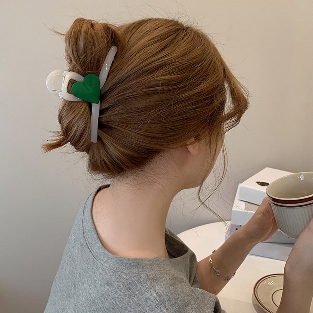 Pinzas acrílicas para el pelo para mujer, pinzas para la parte posterior de la cabeza, Color caramelo, corazón, accesorios para el cabello, 2022