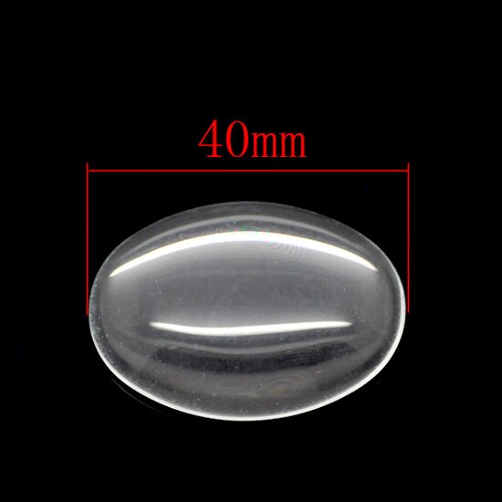 5 Stuks Rushed Decoratief Glas Ballen Clear Ovale Cabochon Glass Dome Tegel Seal 40X30Mm Voor Foto Craft sieraden Maken