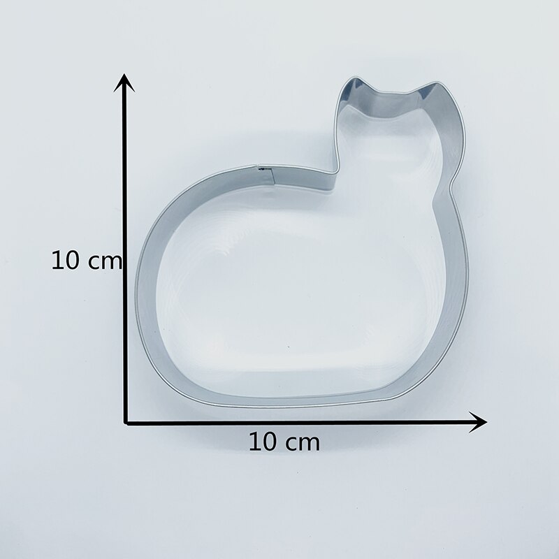 KENIAO Curled Cat Cookie Cutter For Kids Animal Biscuit / Fondant / Pastry / Sandwich Cutter - 10 x 10 cm - Stainless Steel