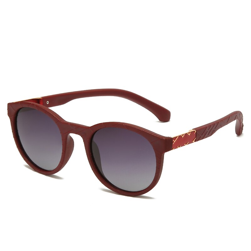 Gafas de sol Polaroid Tr90 redondas y flexibles, lentes de sol cuadradas de goma para conducir, gafas de pesca, famosa, anteojos de sol polarizados para hombre y mujer: 12-KMJ810-C7