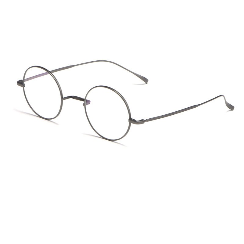 Lunettes rondes en titane pur pour hommes et femmes, rétro japon, myopie, Prescription optique, montures ultralégères, petites lunettes Oculos: GRAY