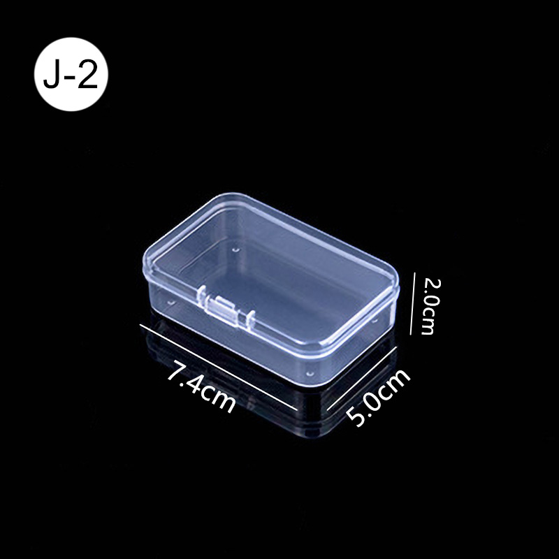 Mini cajas rectangulares de plástico transparente para almacenamiento de joyas, contenedor, caja de embalaje para pendientes, anillos, cuentas, colección de artículos pequeños: Azul