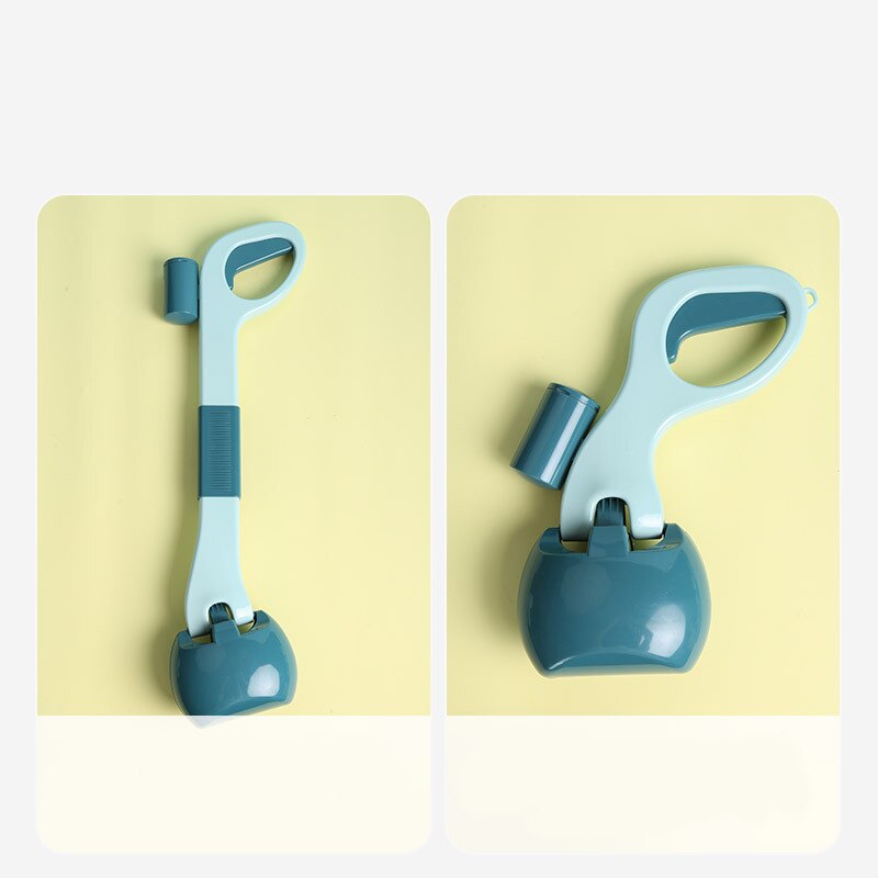 Foldable Dog Pooper Scooper Portable Pick Up Waste Jaw Claw Bin Puppy Poop Scoop With Comfortable Long Handle / Garbage Bag Box