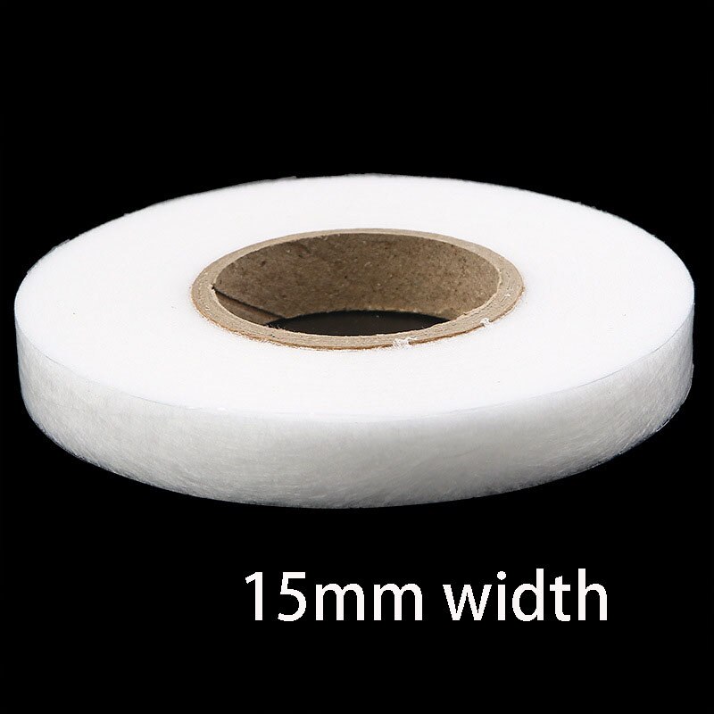 Dubbele Geconfronteerd Lijm Stof Tape Wit Zwart Patchwork Interlinings Ijzer Op Melt Omentum Diy Kleding Naaien Accessoires: 15mm white