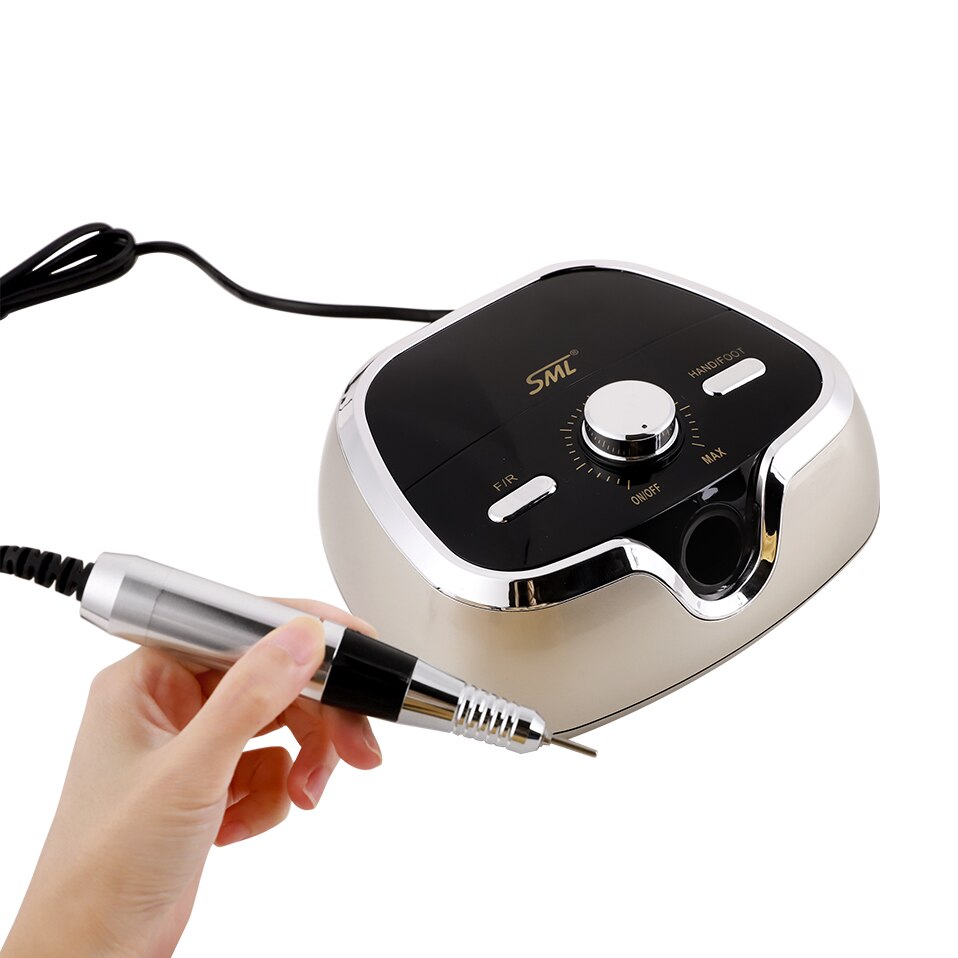 Taladro eléctrico para uñas, 35000RPM, Lima eléctrica para manicura, Gel para pedicura, herramientas de pulido: Gold / EU