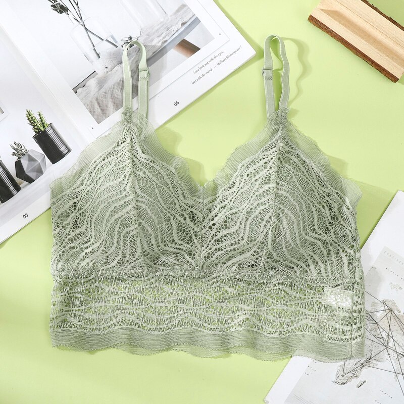 Sexy Corset Bras Women Beauty Back Wireless Bralette топ Hollow Lace Seamless Underwear Push Up Lingerie Crop Top топик женский: 3