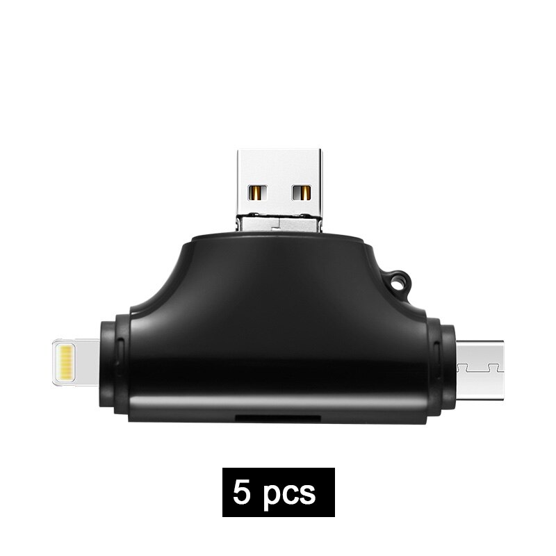 INGELON lecteur carte sd accessoire ordinateur portable card reader USB 3.0 lecteur de carte TF Portable pour iphone ipad ipod chargeur de voiture foudre externe lecteur de carte Micro SD Microsd OTG type c adaptateur: Y26-rocket-5pcs