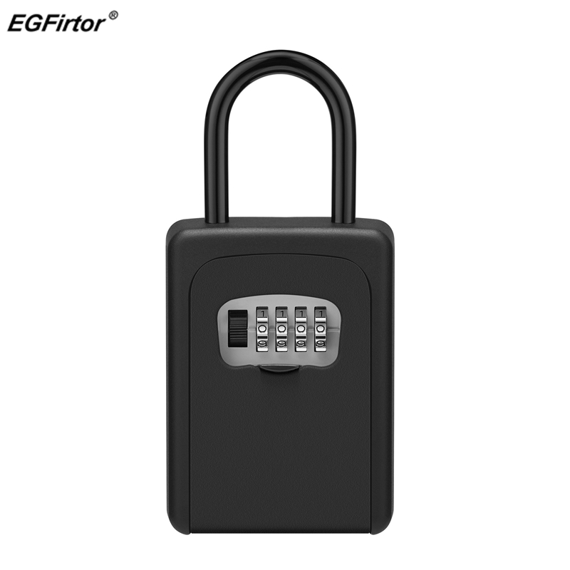 Smart Key Box Storage Password Padlock Security Home Outdoor Waterproof Smart Padlock For Keys: Black