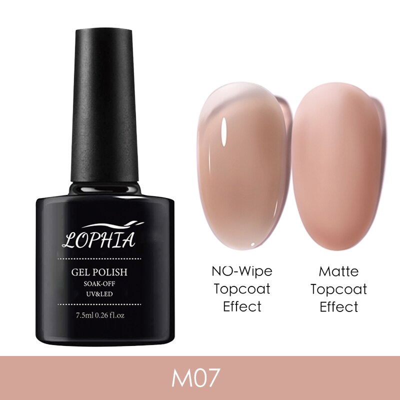 Vernis à ongles Semi-Permanent rose translucide pour manucure, Gel UV à tremper, hybride, 7.5ml: M07