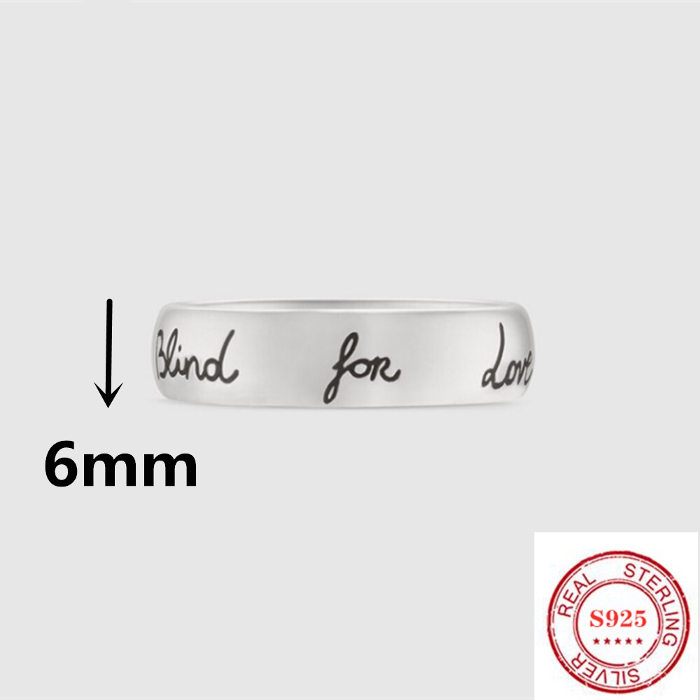 ZEF 925 sterling silver love fearless ring, classic logo charm original jewelry, send girlfriend: 5 / 2