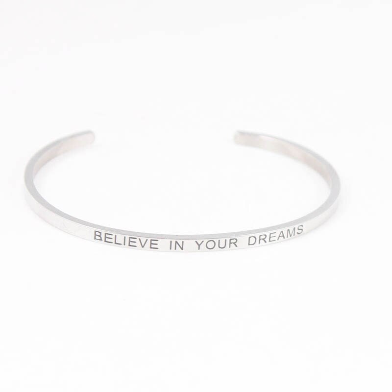 3.2mm Stainless Steel Bangle Engraved you are my sunshine Inspirational Quote Cuff Mantra Bracelet for Women: 14