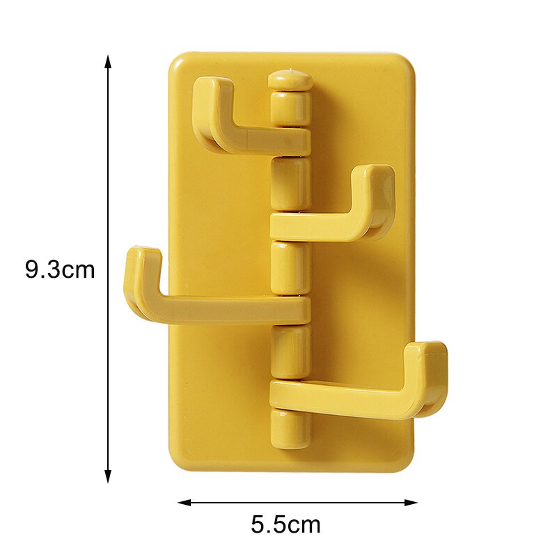 Gancho giratorio multiusos, gancho de 4 eslabones, estante de pared para baño, toallero, sin perforación y sin huellas, WWO