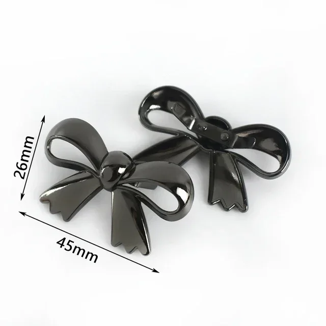 5/10 Stuks Leuke Strik Metalen Decoratie Gesp 30/45/60 Mm Tas Schoenen Clip Sluiting singels Eye-Splice Pin Gespen Boog Knop Accessoire: 3# / Gun Metal