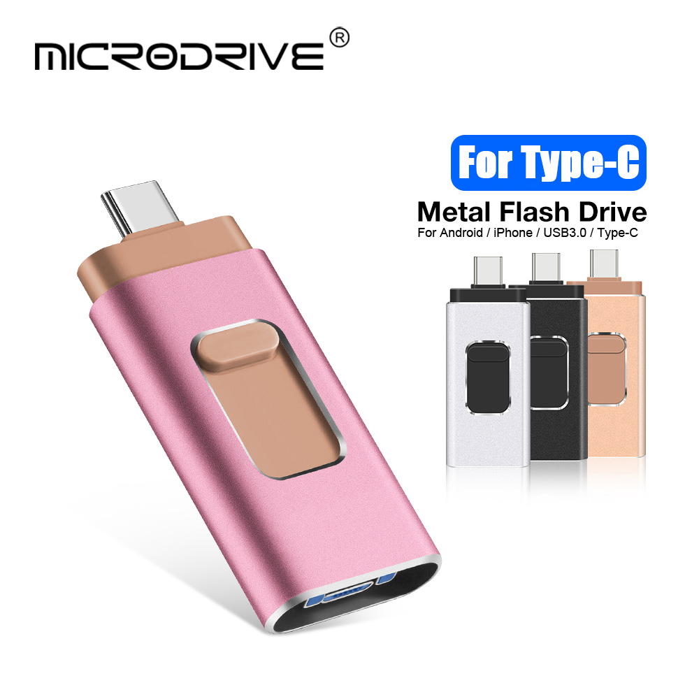 Usb-minnen 4 in, 1 typ c-kompatibel iphone/ios/apple/ipad/android och  pc 512gb lightning otg jump drive 3.0 usb-minnen