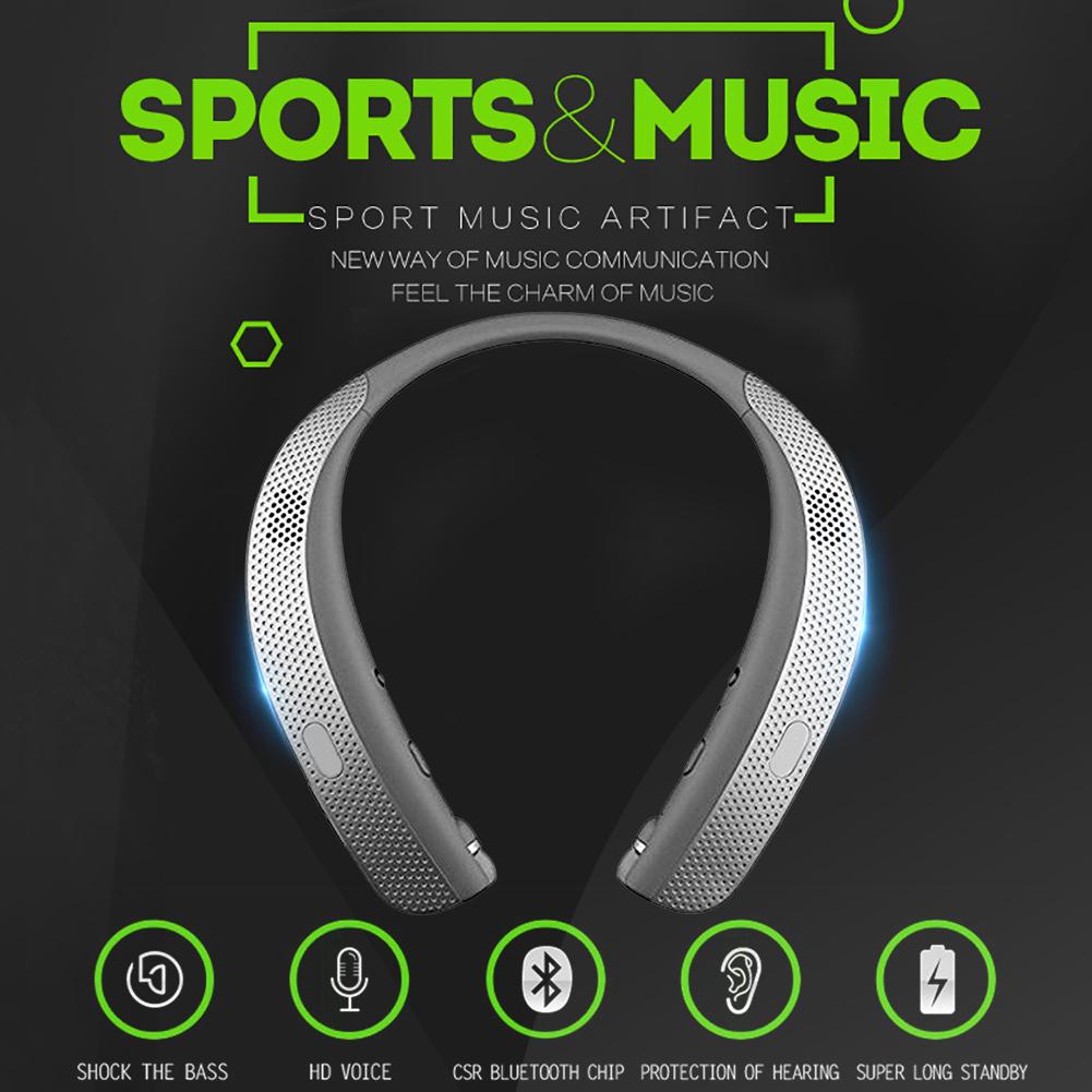 Neckband Bluetooth Headphones Lightweight Hi-Fi Stereo Wireless Headset Earphone Sweatproof Foldable Headphone With HD Mic