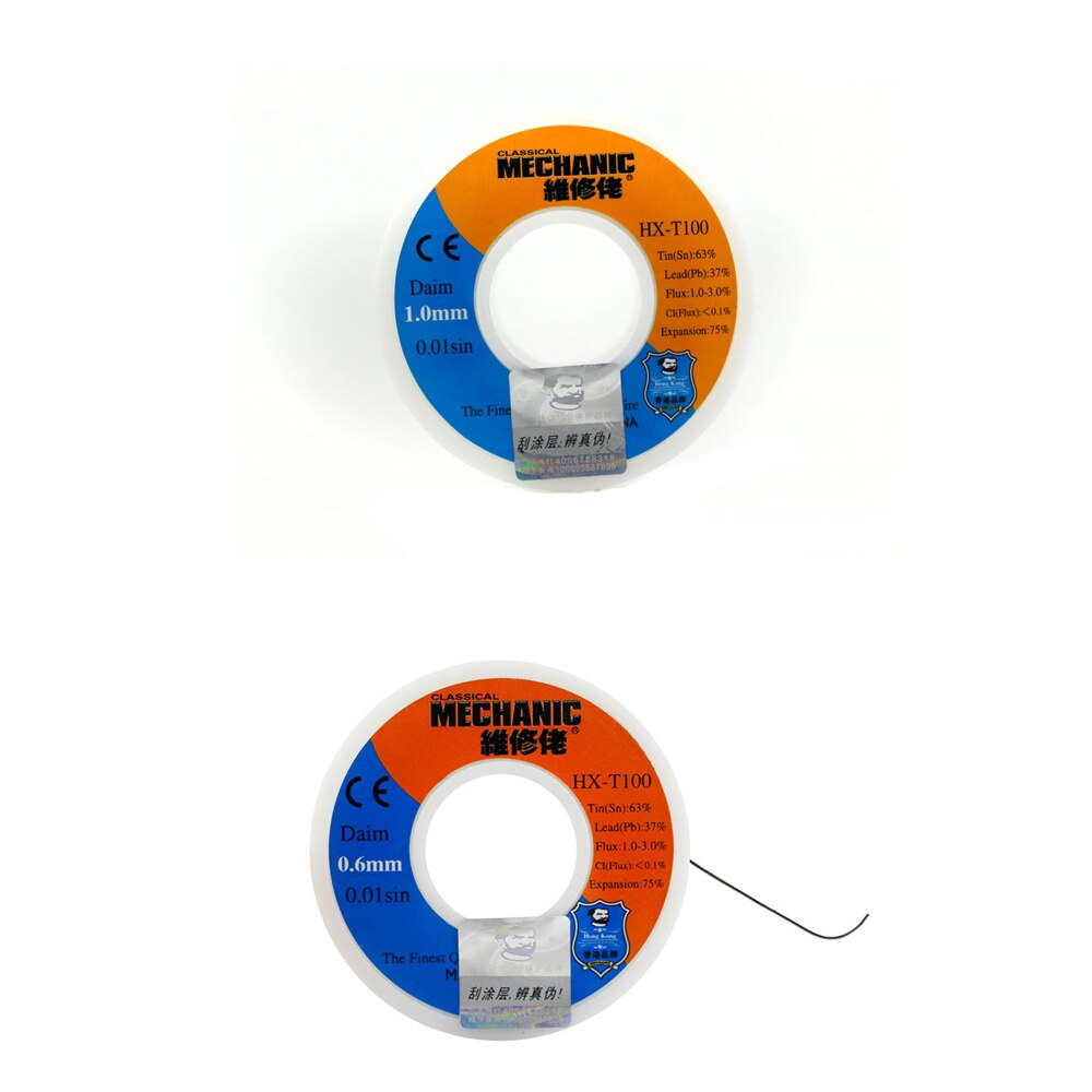 Étain mécanique de 63/37 étain 0.3mm/0.4mm/0.5mm/0.6mm noyau de colophane étain/plomb 50g bobine de fil de soudure de Flux de colophane