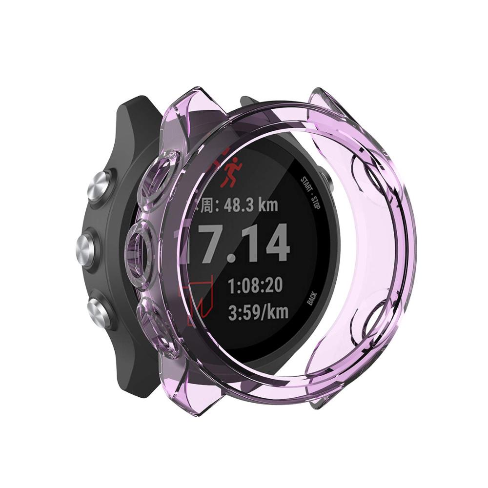 Funda protectora para reloj inteligente Garmin Forerunner 245 645, carcasa transparente de TPU para reloj inteligente