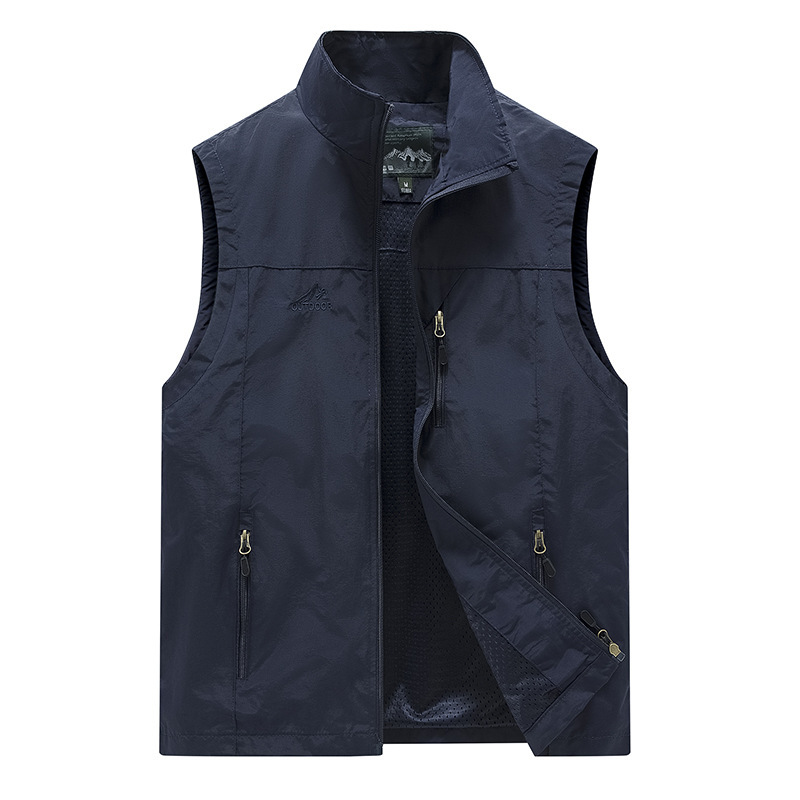 FGKKS Primavera Nuovi Uomini Gilet Per Il Tempo Libero All'aperto Gilet di Colore Solido Giovane di Mezza Età Fotografia Pesca Gilet Casual Giacca Maschile