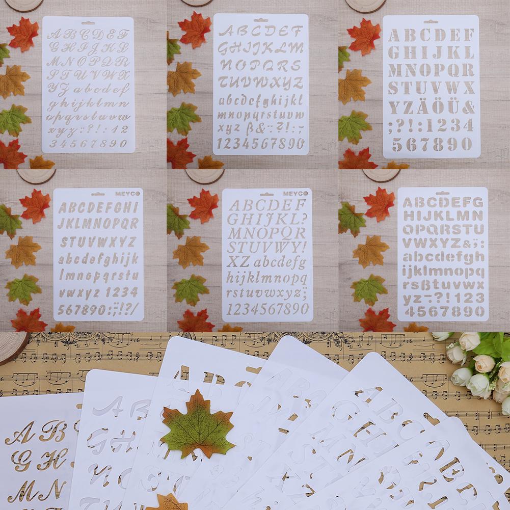 DIY Alphabet Number Lettering Stencil Template Hollow Letter Scrapbooking Stencils Painting Paper Craft Word School Supplies