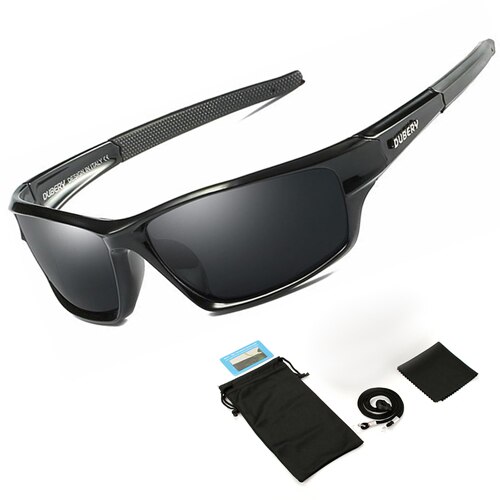 Polariserede fiskeri solbriller mænd kvinder fiskebriller camping vandre kørsel cykel briller sport cykel briller  uv400: Sort med taske