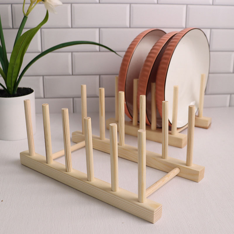 Soporte de madera multifunción, tapa de plato de cocina, soporte de drenaje, organizador de artículos diversos de cocina, estante para tazas, mesa, exhibición de libros