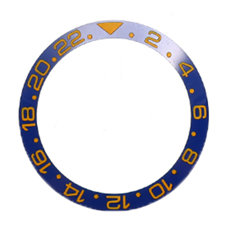 38mm Ceramic Bezel Watch Face Bezel Insert Fit 40mm Automatic Movement Watch Replacement Accessories: Blue Gold