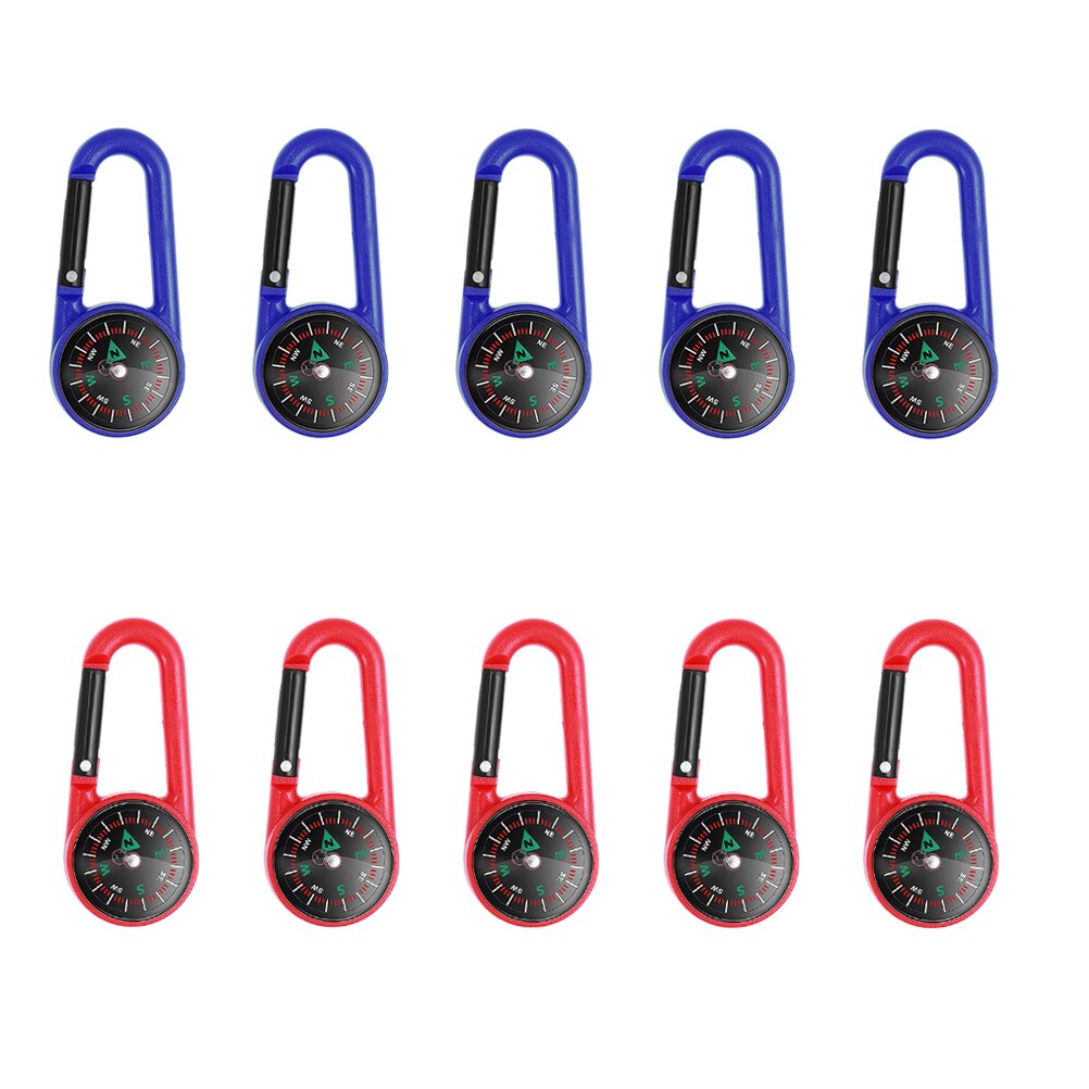 10 Pcs Outdoor Climbing Compass Carabiner Practical Carabiner Clip Plastic Carabiner: Default Title