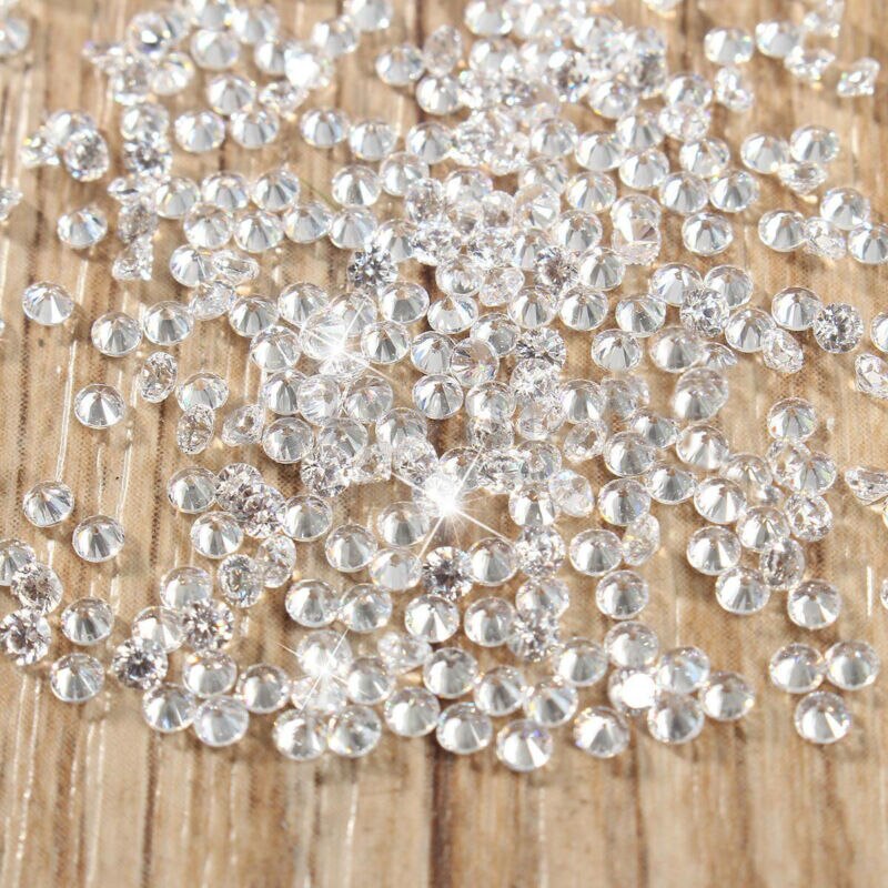 100-1000 stk aaa runde hvide 2mm cubic zirconia sten løse sten strålende syntetiske perler perler til smykkefremstilling