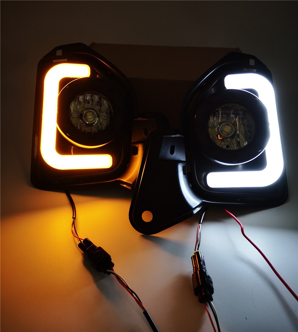 Car flashing 2pcs LED 12V ABS Car fog Lamp DRL Daytime Running Light