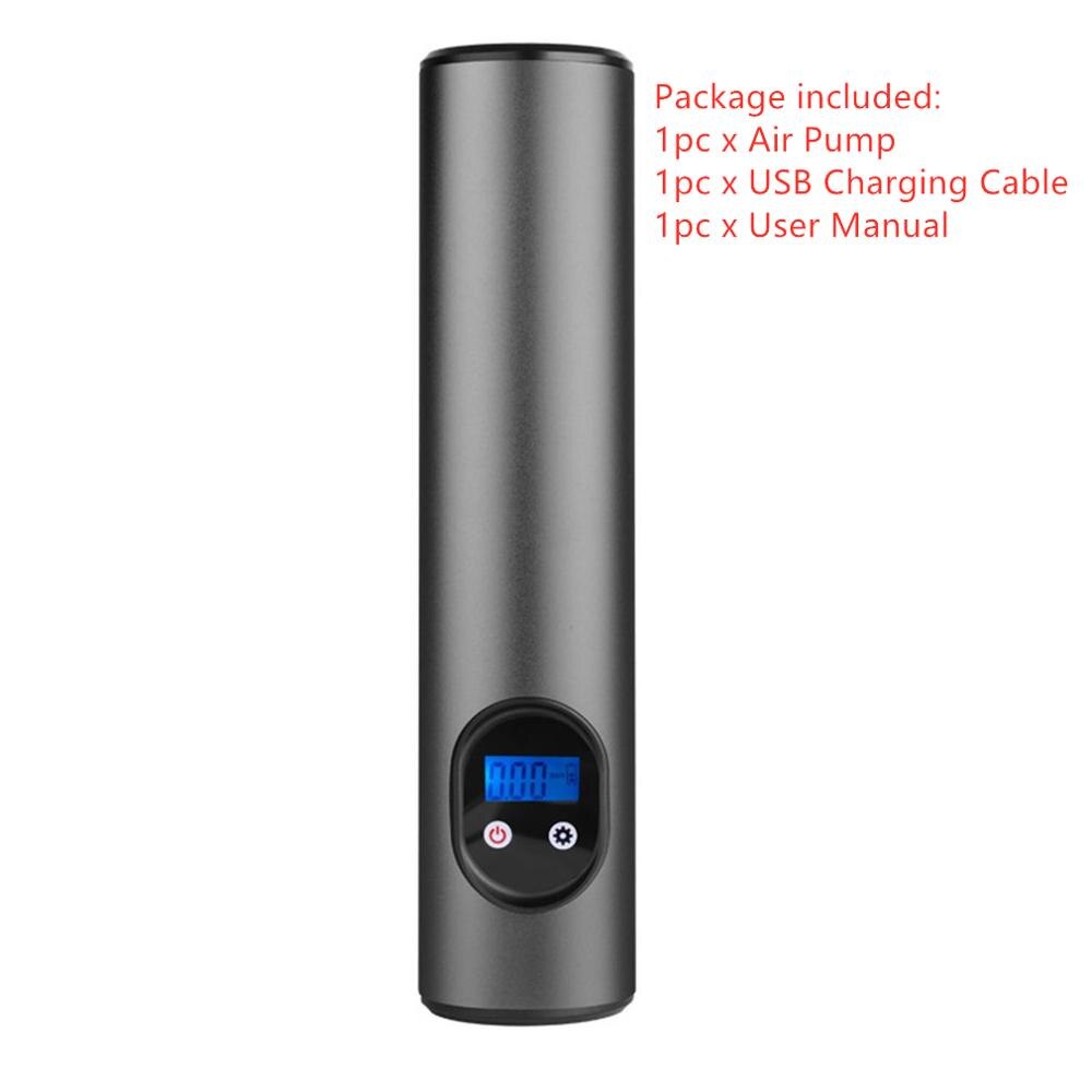 Inflatable Pump Air compressor Tyre Inflator Mini Portable Compressor 12V 150PSI Rechargeable Air Pump for Car Bicycle balls: grey