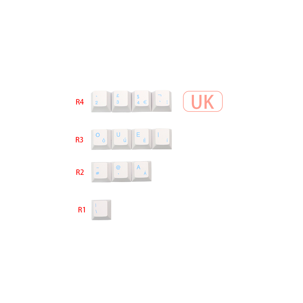 GMK-KEY Noel Dye Subb Keycaps Pbt Cherry Profiel Duits Frans Italiaans Spanje Uk Iso Key Caps Voor Tkl GK61 96 gmmk Mx Toetsenbord: UK ISO Kit