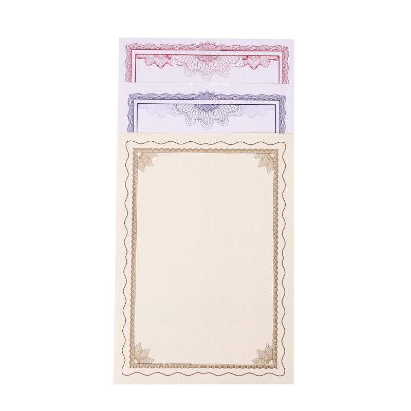 10 Sheets Award Honor Certificate Blank 12K Paper Diploma Certificate Paper for Graduation Ceremony School Office Supplies
