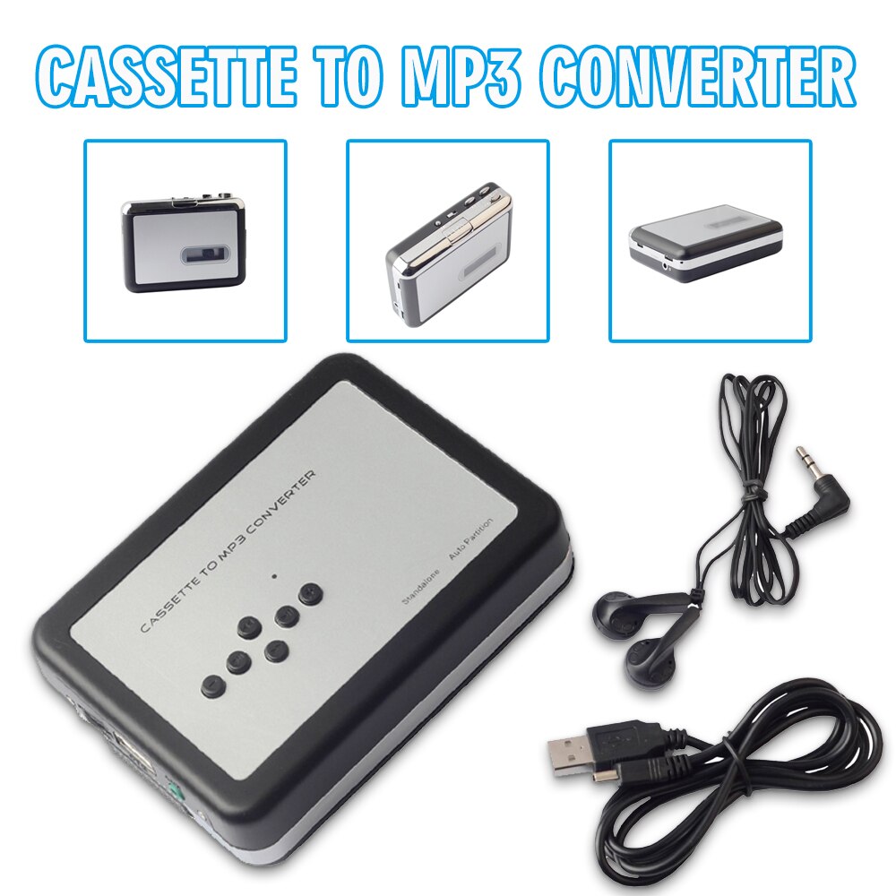 Pohiks 1pc Cassette to MP3 Converter Portable USB Audio Recorder Capture Box Music Player