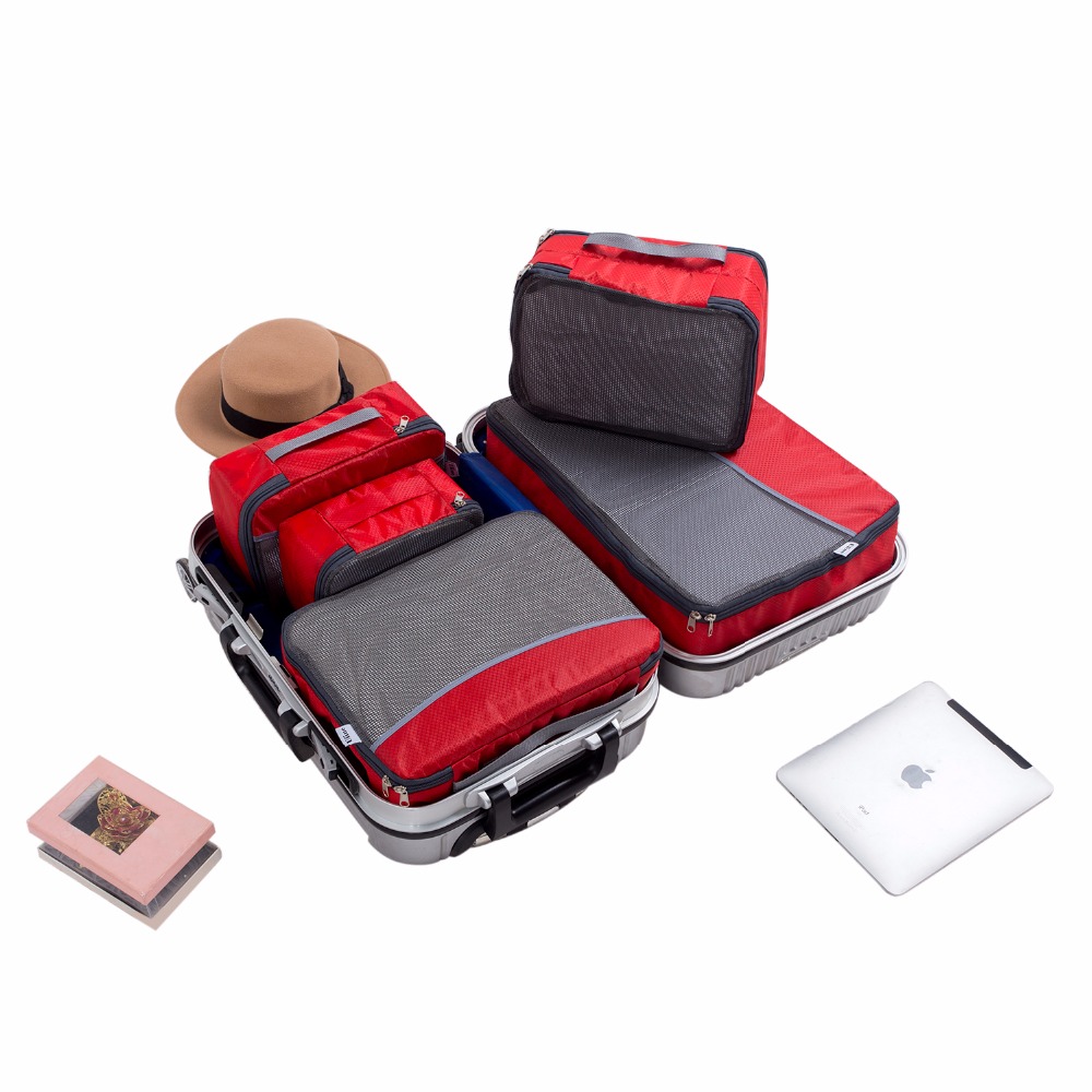 Ufine 5 Set Reise Gepäck Organizer-Doppelseitige Carryon Leichte Verpackung Würfel Lagerung Taschen