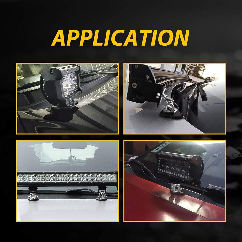 Support de lumière auxiliaire de pare-brise, Jeep Wrangler YJ, Jeep CJ Support de lumière auxiliaire de pare-brise, Jeep Wrangler YJ, Jeep CJ