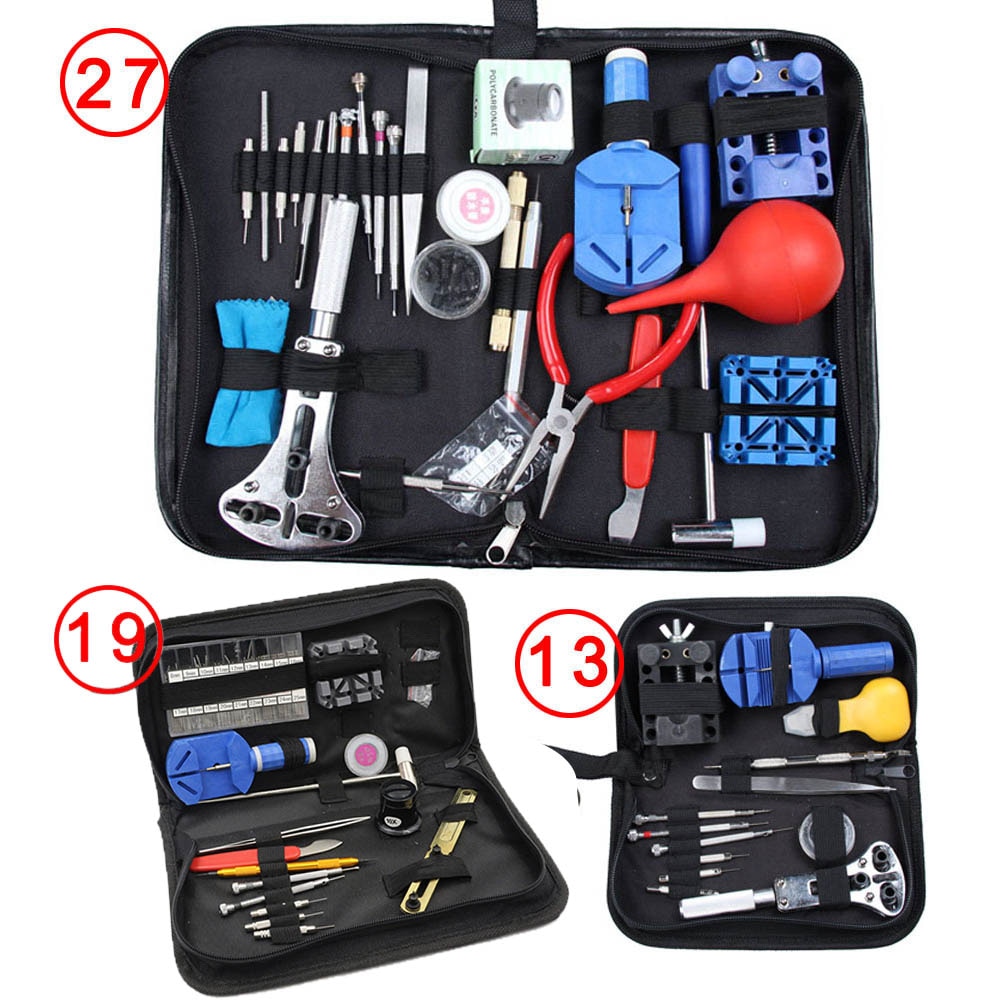 Clock Tool Sets Watch Link Opener Repair Remover Holder Tool Kit Set Pin Screwdriver 13/19/27pcs TT@88