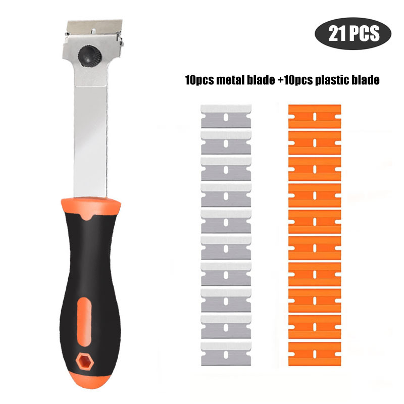 Portable Replaceable Multifunctional Double Sided Squeegee with Plastic Handle Blade Combination Double Sided Squeegee: Red