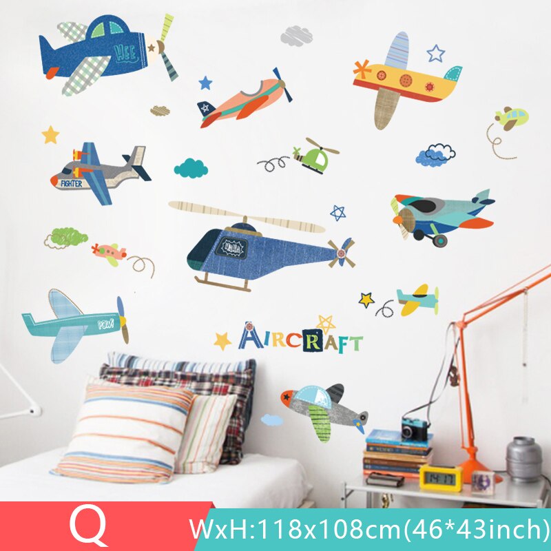 18 styles Large Cartoon Wall Stickers for Kids rooms Baby room Wall Decor Vinyl Removable Wall Decals Home Mural Home Decoration: Q