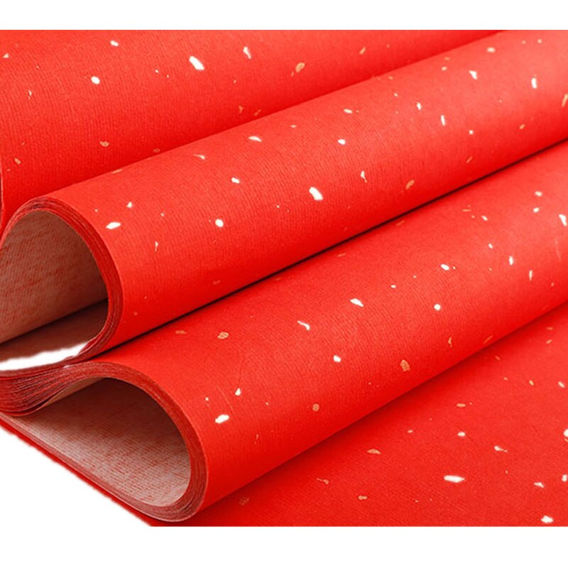 Sprinkling gold dragon pattern rice paper red thickening paper cut not fading calligraphy practice 10pcs/lot