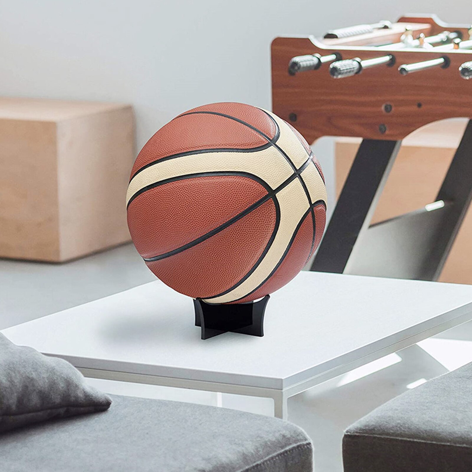 Multi-function Basketball Acrylic Display Stand Bowling Rugby Basketball Soccer Ball Bracket Holder Acrylic Rack Support Base
