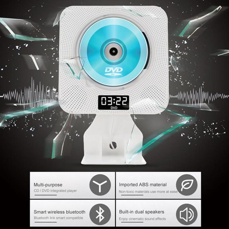 Wall Mounted bluetooth CD player with remote display WMA function CD VCD DVD MP3 bluetooth player supports learni English f B4X7