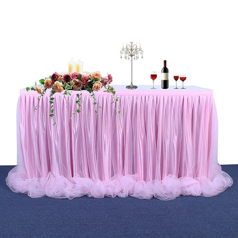 Håndlavet tyl bord nederdel solid dug dekorativ bordserviet klud til rektangel eller rundt bord hjemme bord fodpaneler: S