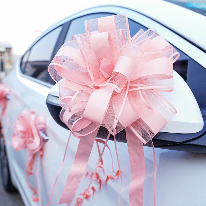 4/10Stck Hochzeit Auto Bogen Bänder Blume Auto Auto Dekor wickeln Verpackung Valentinstag Geburtstag Veranstaltungen Party liefert