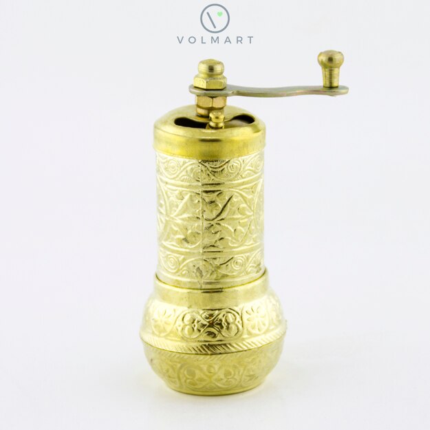 Nostalgisk peppar-kaffe-salt-kryddkvarn 4.3 '  - 11 cm.: Modern mässing