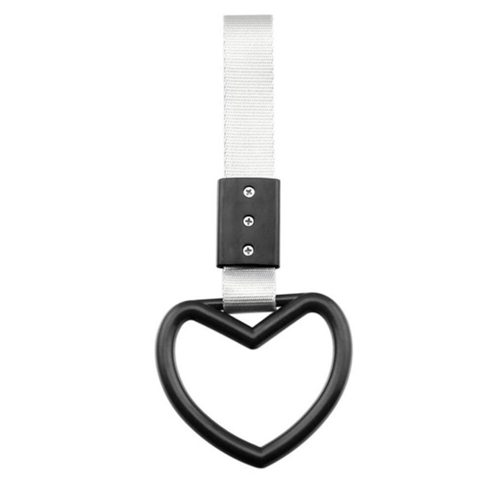Nylonrem bil dragring handtag rem charm runt jdm styling tunnelbana drift tåg handtag bussrem charm leksaksbil ring tsurik  h2 b 4: Svart