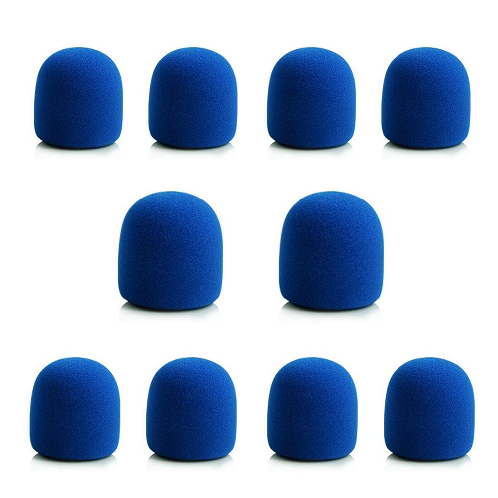 10Pcs Microphone Foam Cover Handheld Stage Windscreen Sponge Cover Foam Protective Cap for KTV DJ Mic Sleeve: Blue