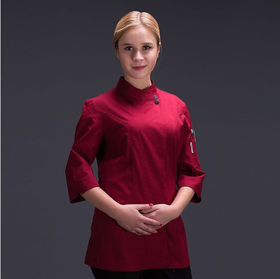Mad kok køkken jakke hvid hotel uniform sommer restaurant tjener arbejdstøj tøj dame køkken jakke